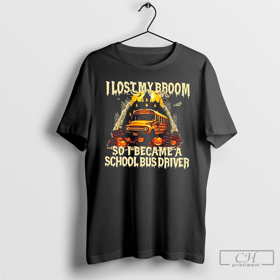 Classic I Lost My Broom So I Became A School Bus Driver Halloween T Shirts