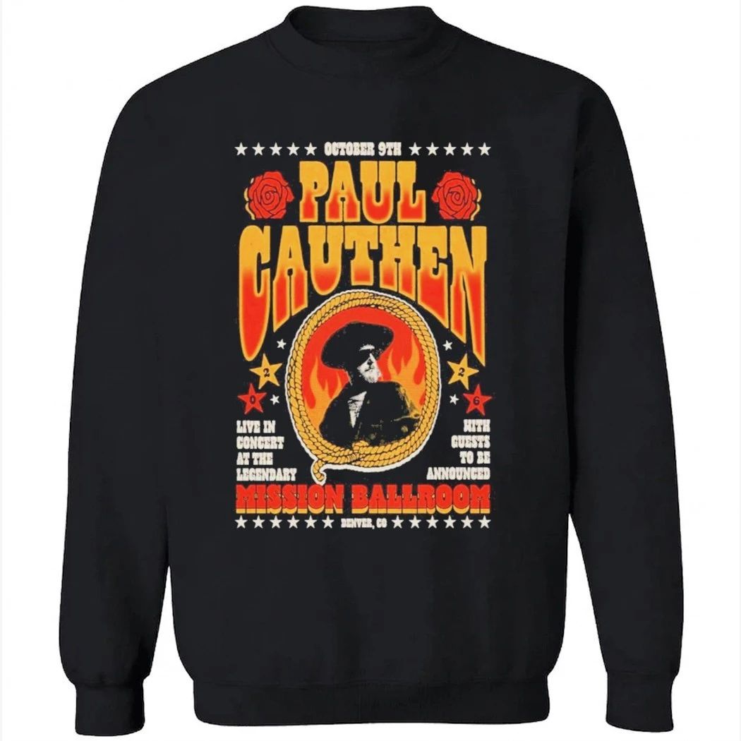Paul Cauthen October 9 2026 In Denver, CO Tour Shirt