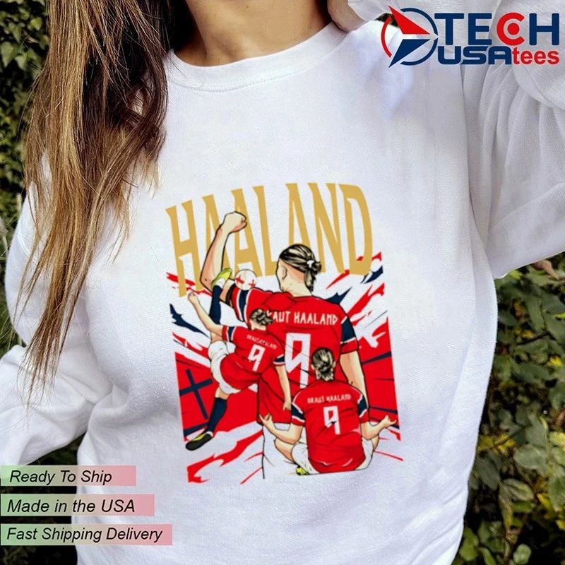 Erling Haaland No. 9 Manchester City FC art shirt
