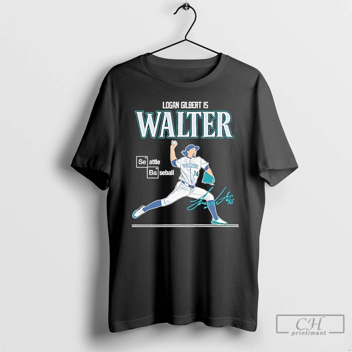 Classic Logan Gilbert Seattle Mariners Is Walter Baseball Mlb Signature T Shirts