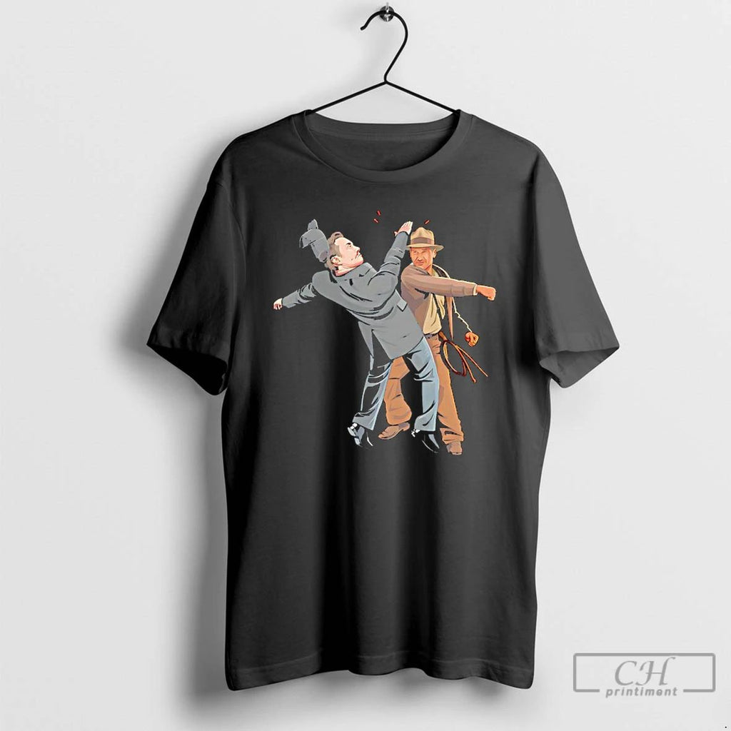 Classic Indiana Jones Punching Elon Musk T Shirts