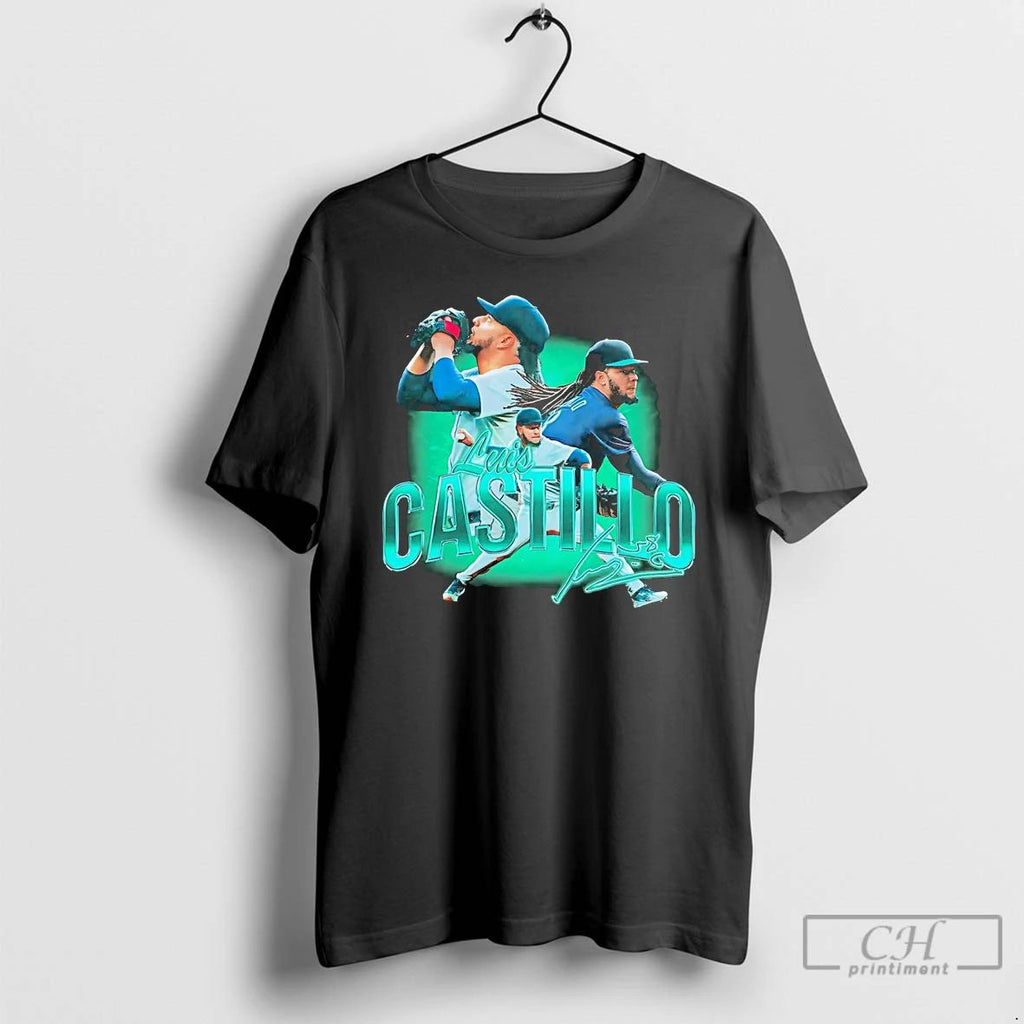 Premium Luis Castillo Picture Collage Seattle Mariners T Shirts