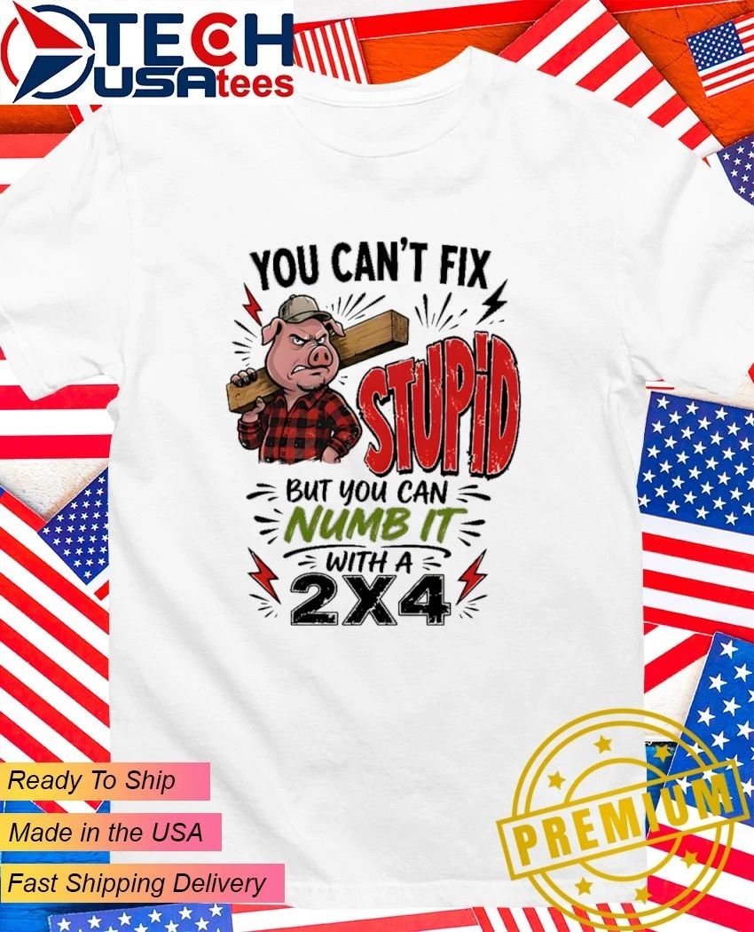 Pig You can’t fix stupid but you can numb it with a 2×4 shirt