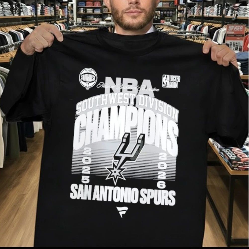 Men’s San Antonio Spurs Black 2026 Southwest Division Champions Locker Room T-Shirt
