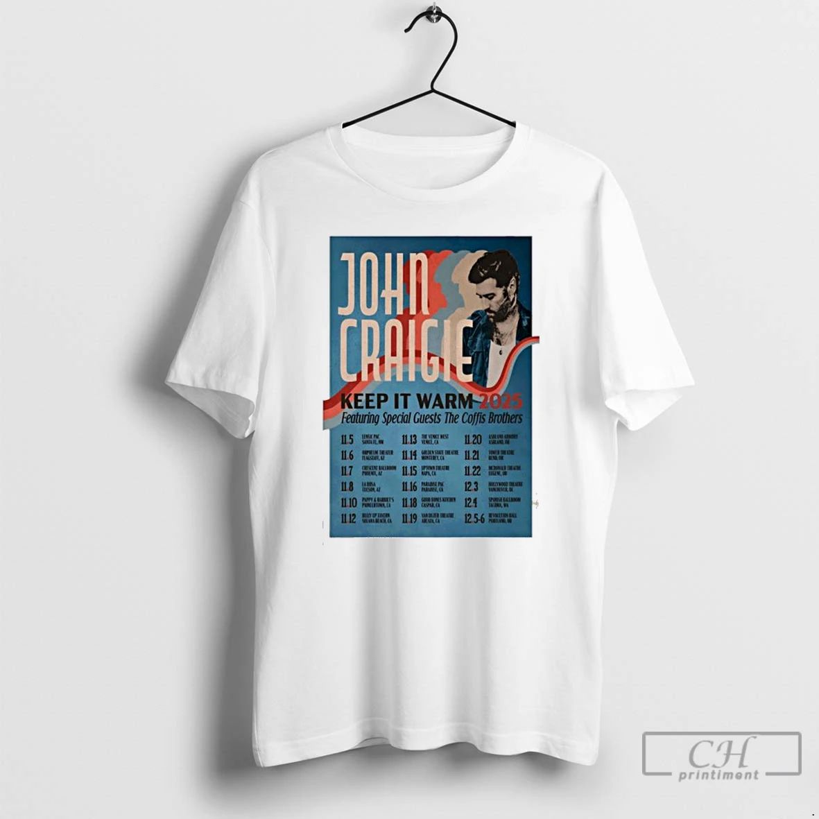 Classic John Craigie Keep It Warm 2025 Tour T Shirts