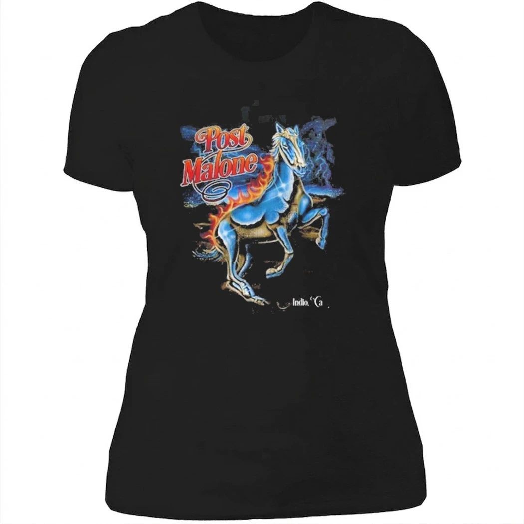 Post Malone Stagecoach 2026 Festival Indio California Merch On April 26 2026 The Lightning Horse T-Shirt