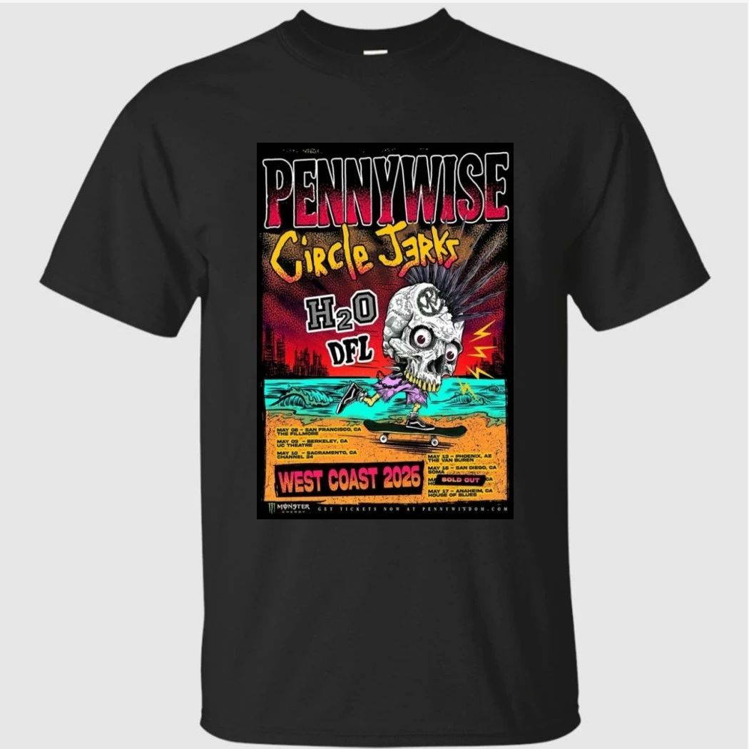 Circle Jerks Band Pennywise West Coast 2026 May Tour Poster Shirt