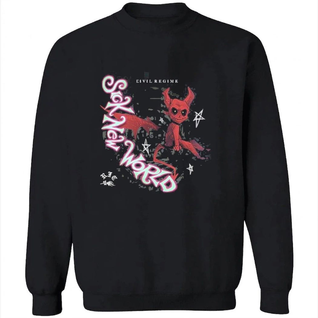 Sick New World 2026 Las Vegas Festival X Civil Regime Merch On April 25 2026 The Winged Red Devil Circle T-Shirt