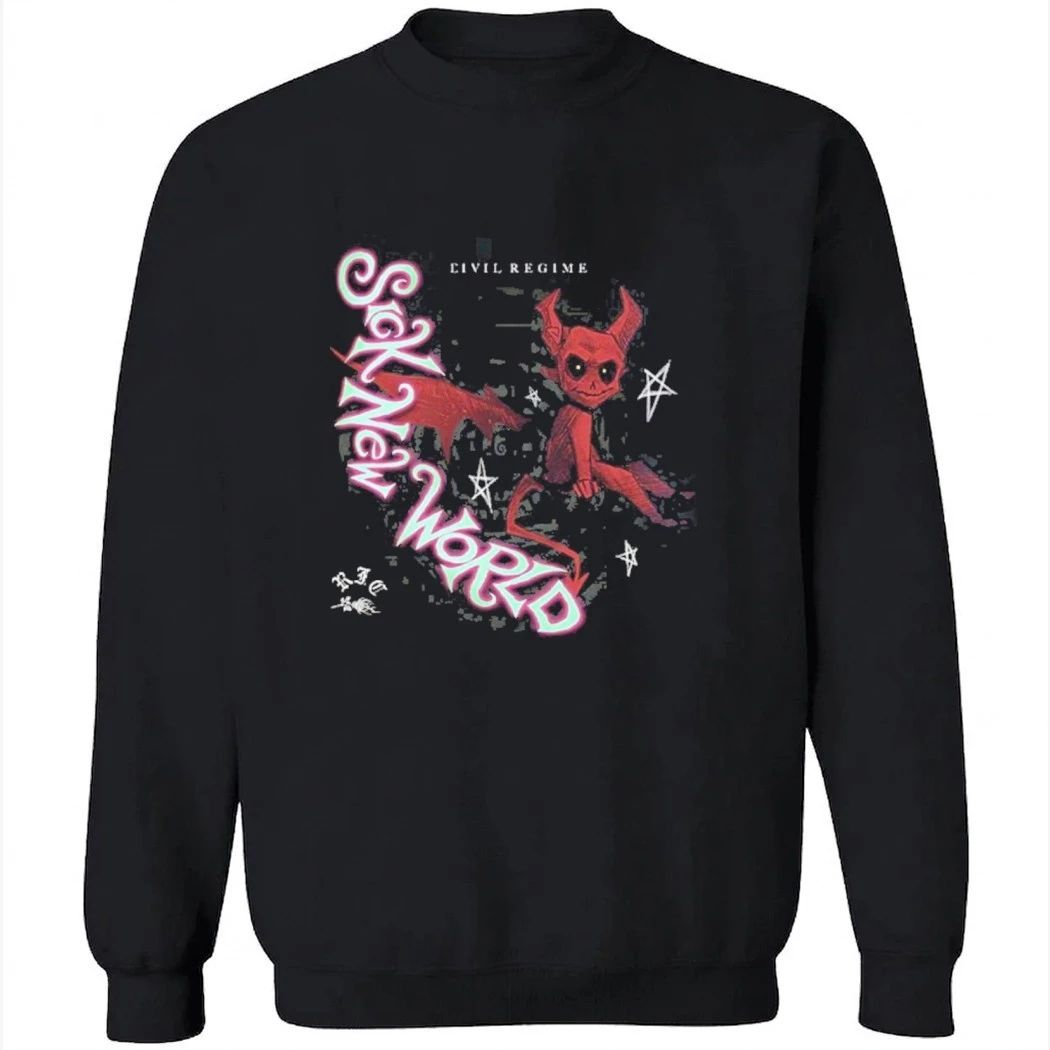 Sick New World 2026 Las Vegas Festival X Civil Regime Merch On April 25 2026 The Winged Red Devil Circle T-Shirt