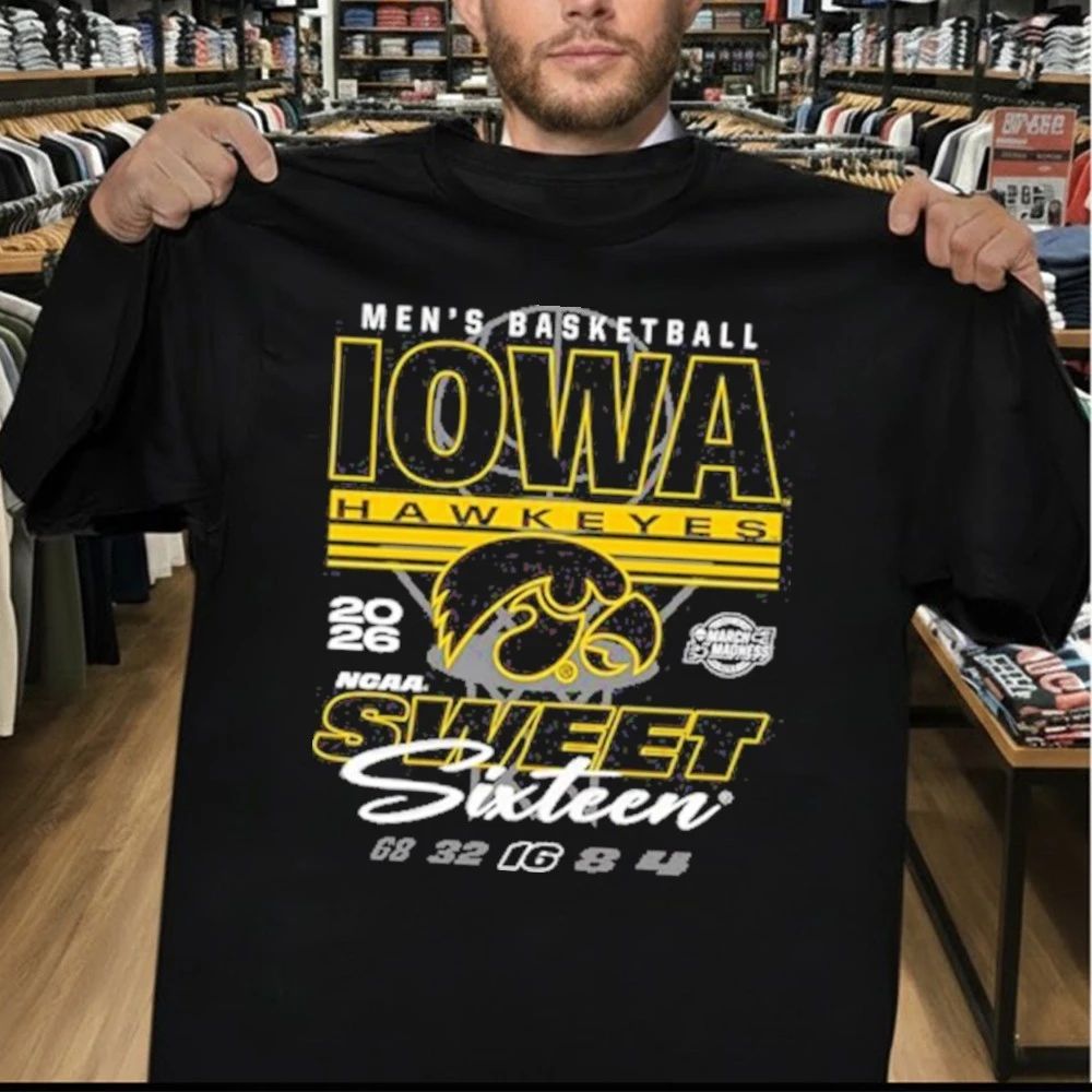 Iowa Hawkeyes Black Something Inked 2026 NCAA Men’s Basketball Sweet 16 Bound Shirt