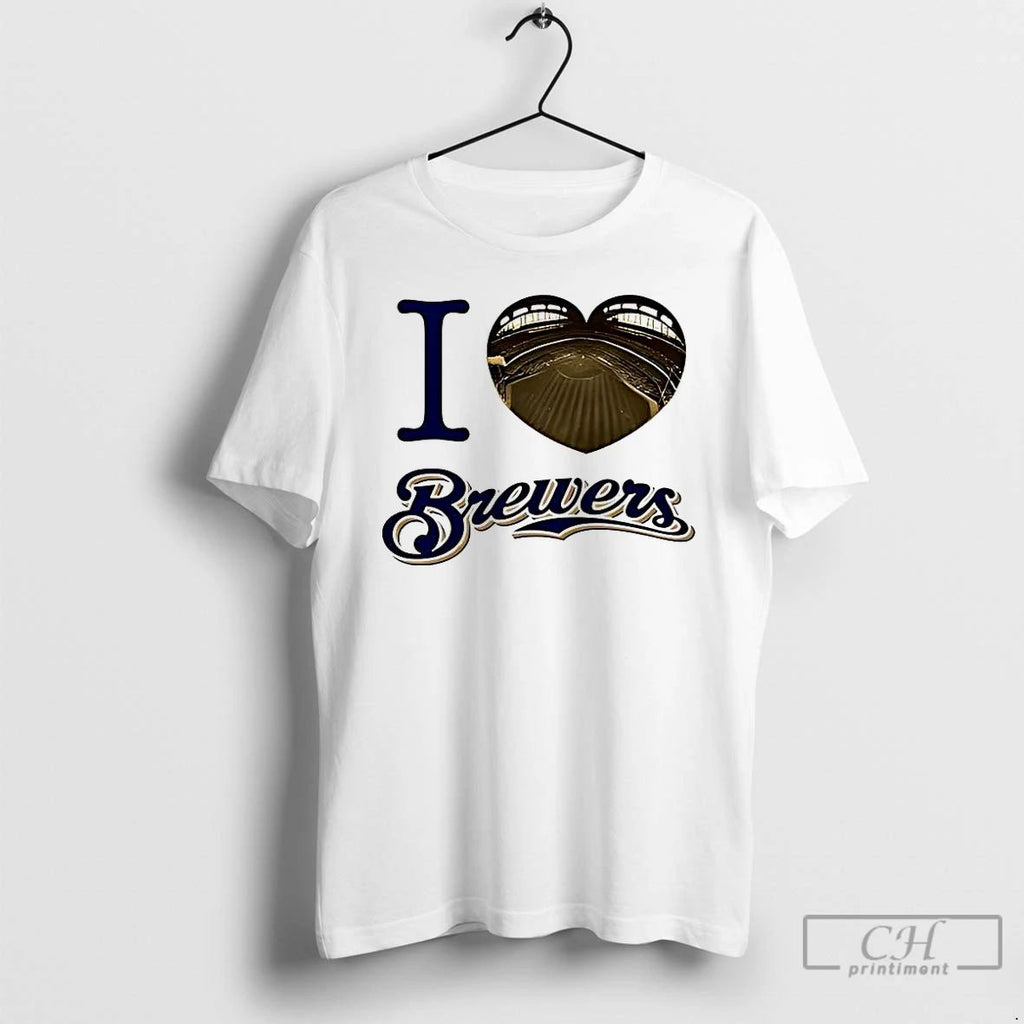 Classic I Love Milwaukee Brewers Mlb Heart T Shirts