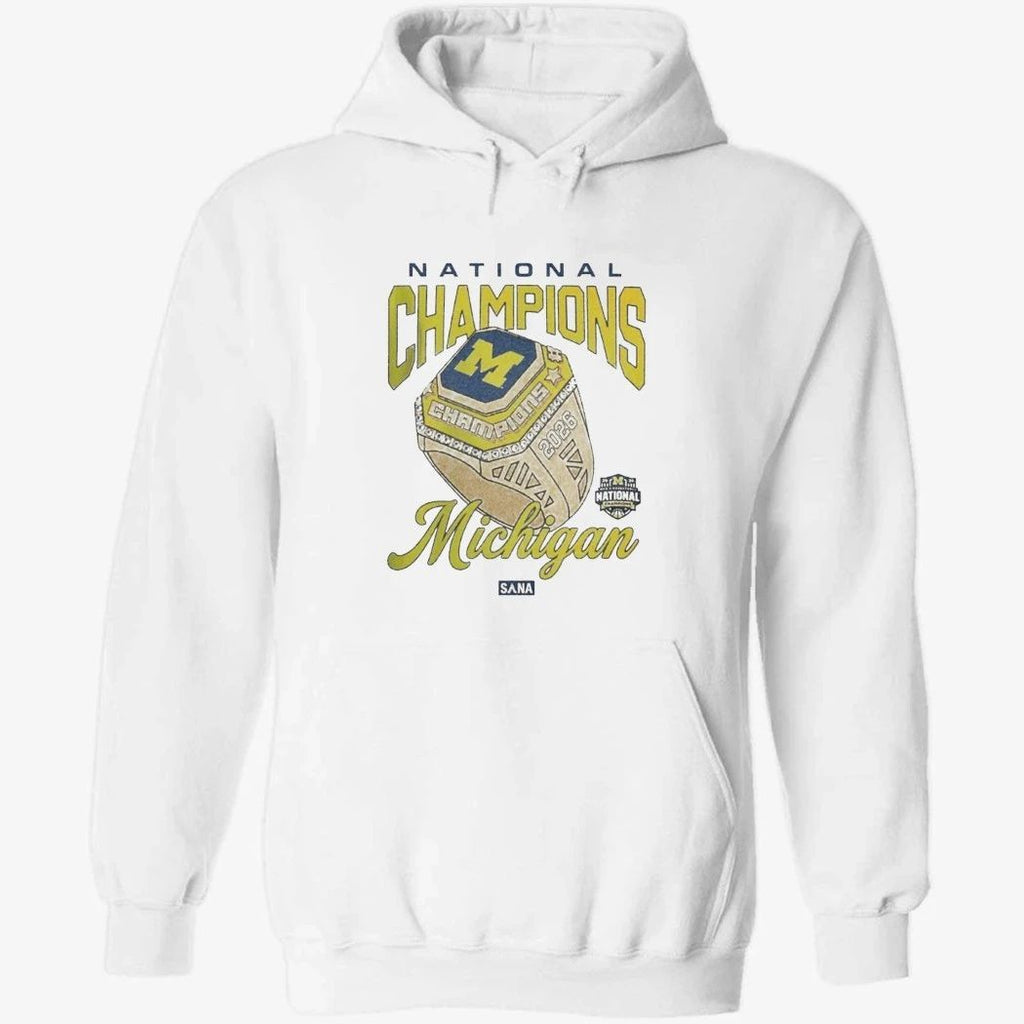 Michigan Wolverines X SANA 2026 NCAA Men’s Basketball National Champions Ring T-Shirt