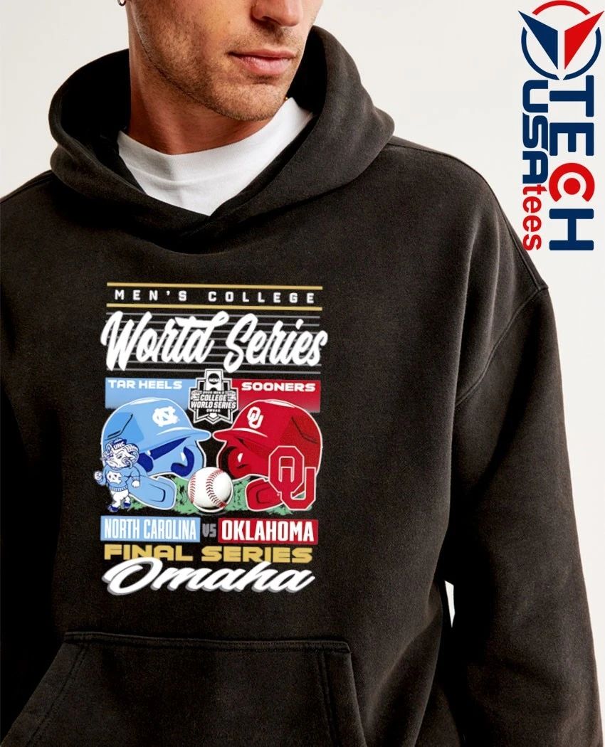 North Carolina Tar Heels vs Oklahoma Sooners 2026 College World Series Championship Matchup helmet shirt
