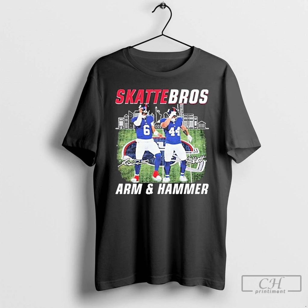 Classic Cam Skattebo And Jaxson Dart Skattebros Arm Hammer Signatures Long Sleve T Shirts