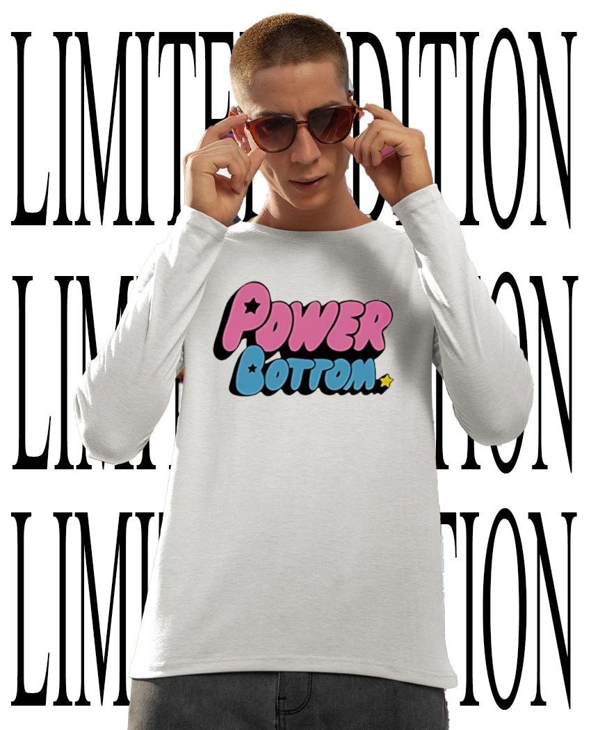 Power bottom puff pride shirt