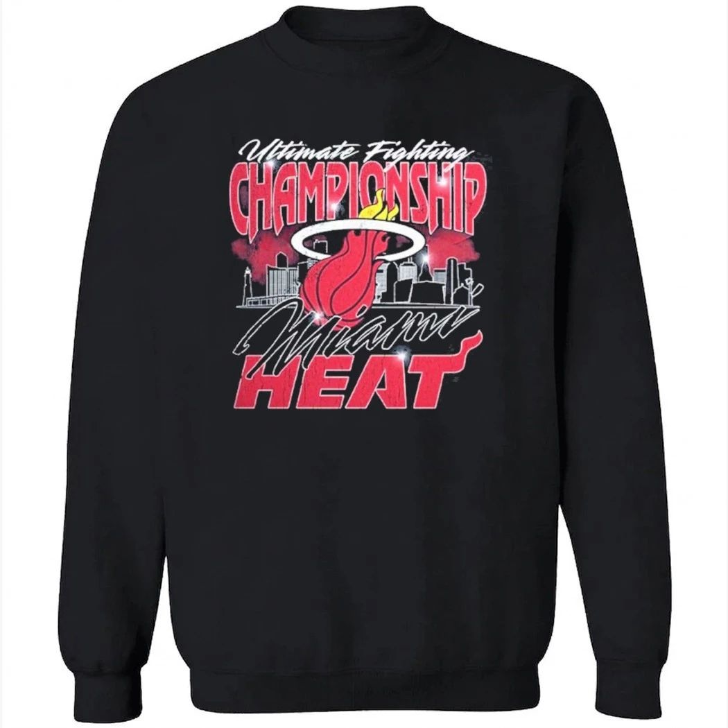 UFC X Miami Heat Exclusive Event Merch UFC 327 At Kaseya Center T-Shirt