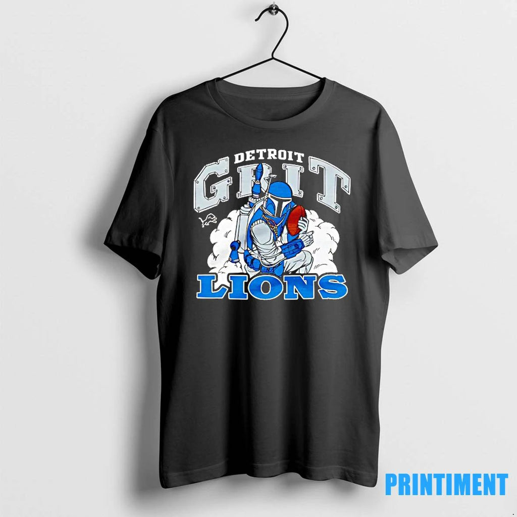 Jango Fett Holding Football Detroit Lions Dark Grit Tshirts Sweater