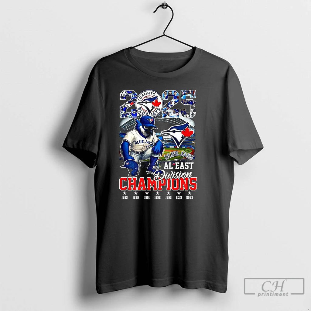 Classic Toronto Blue Jays Baseball 2025 Al East Division Champions Mascot T Shirts