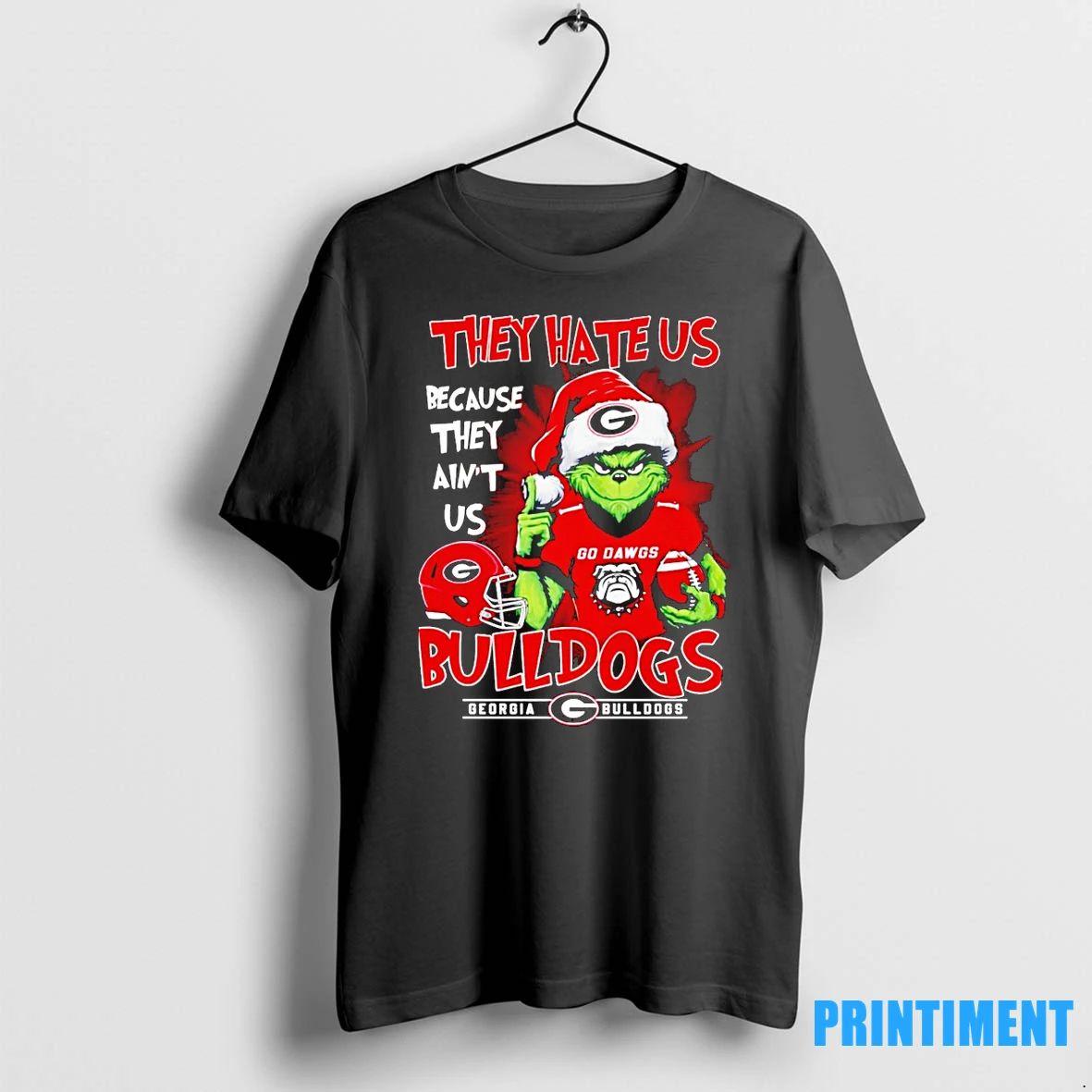 Georgia Bulldogs Football Grinch Santa They Hate Us Because They Aint Us Bulldogs Tshirts Sweater
