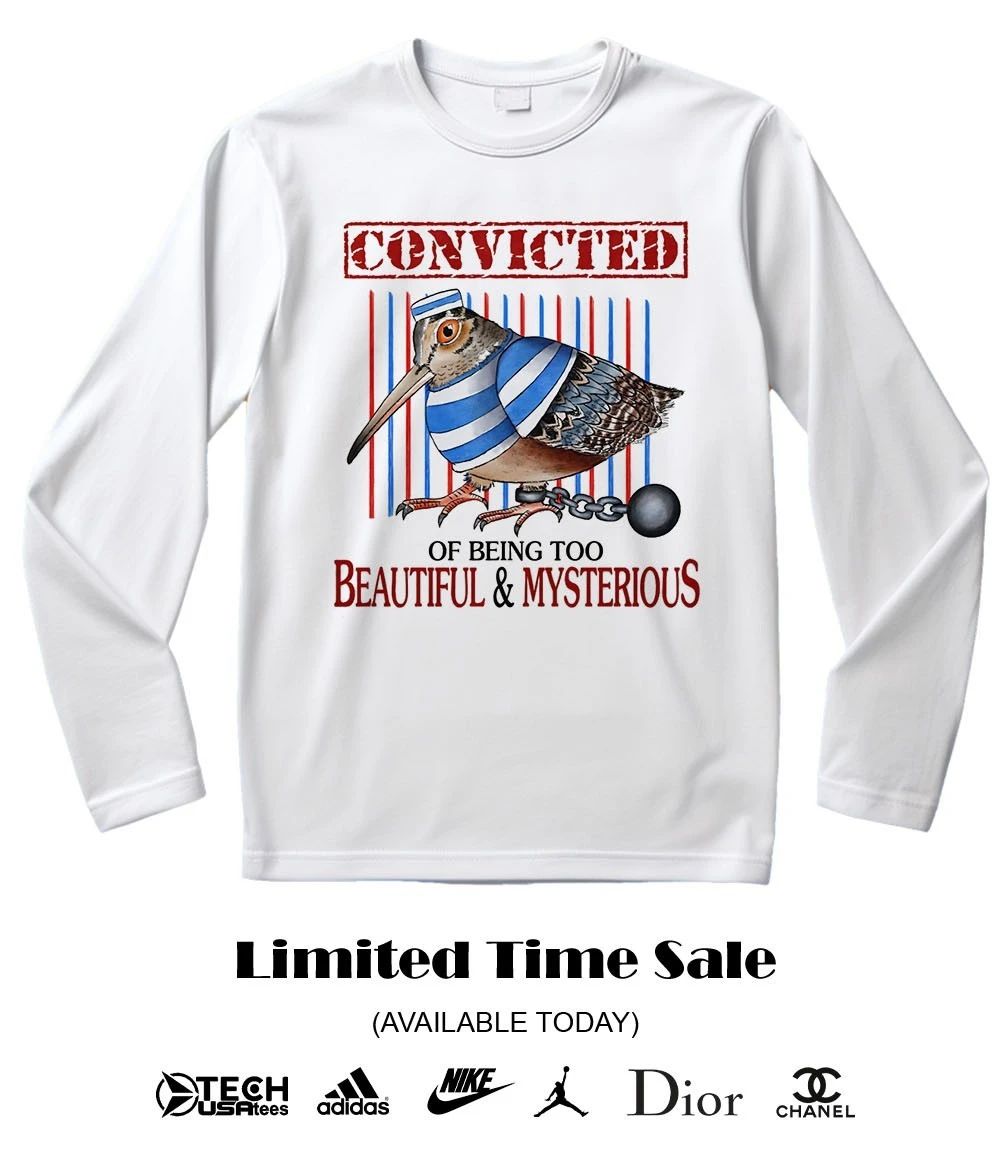 Woodcock convicted of being too beautiful and mysterious shirt