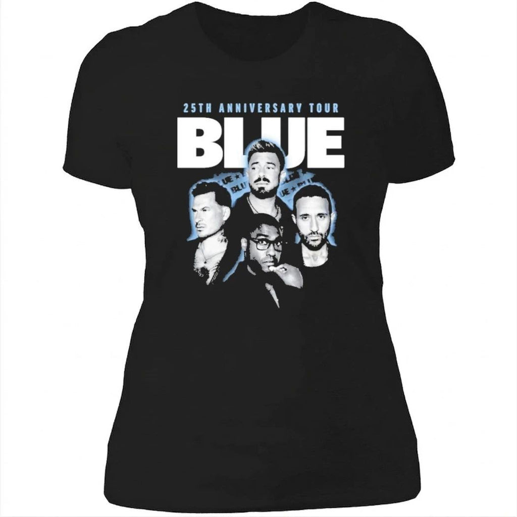 Blue 25th Anniversary Tour Photo Faded Black Shirt