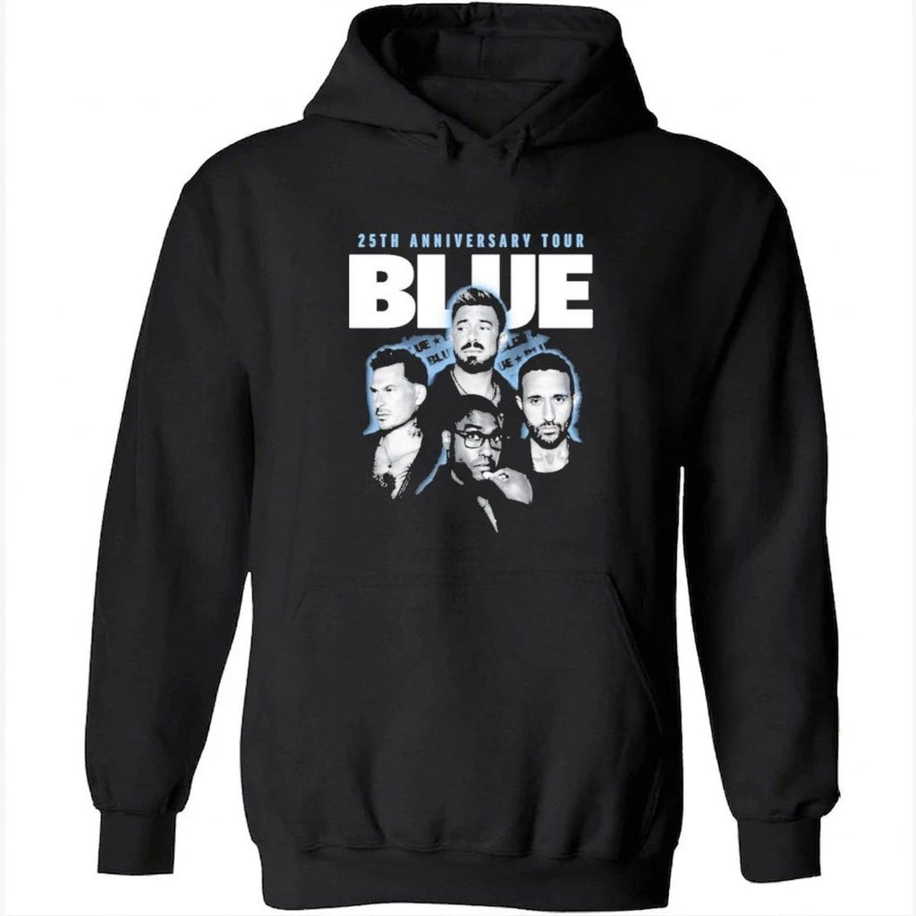 Blue 25th Anniversary Tour Photo Faded Black Shirt