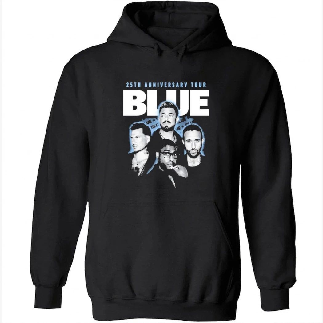 Blue 25th Anniversary Tour Photo Faded Black Shirt