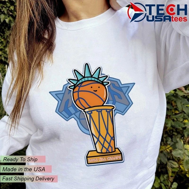 Knicks in 5 2026 NBA Champs Trophy cartoon shirt