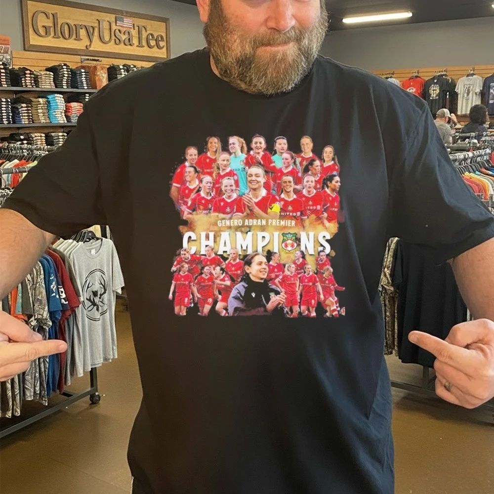 Wrexham AFC Women 2025 2026 Genero Adran Premier Champions T-Shirt
