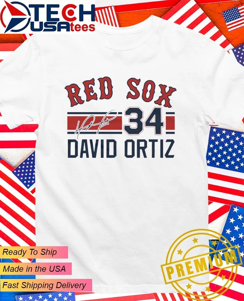 Boston Red Sox Baseball David Ortiz No. 34 signature shirt