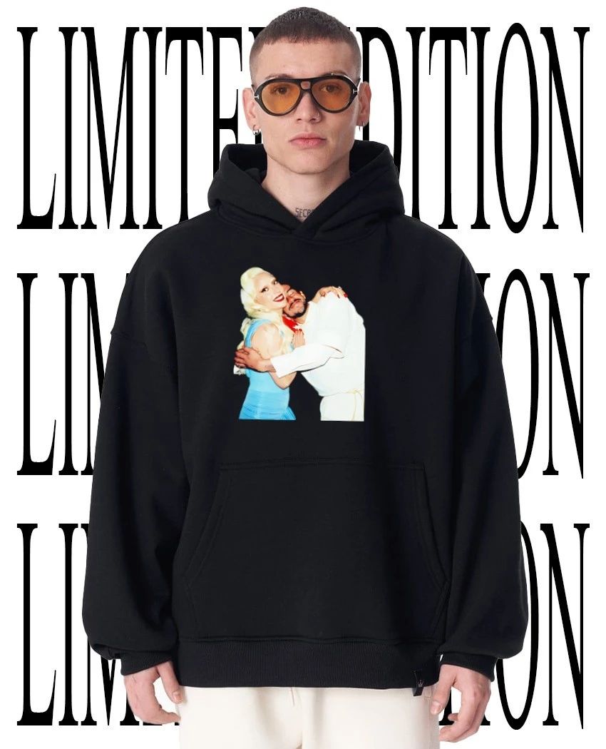 Lady Gaga hug Bad Bunny shirt