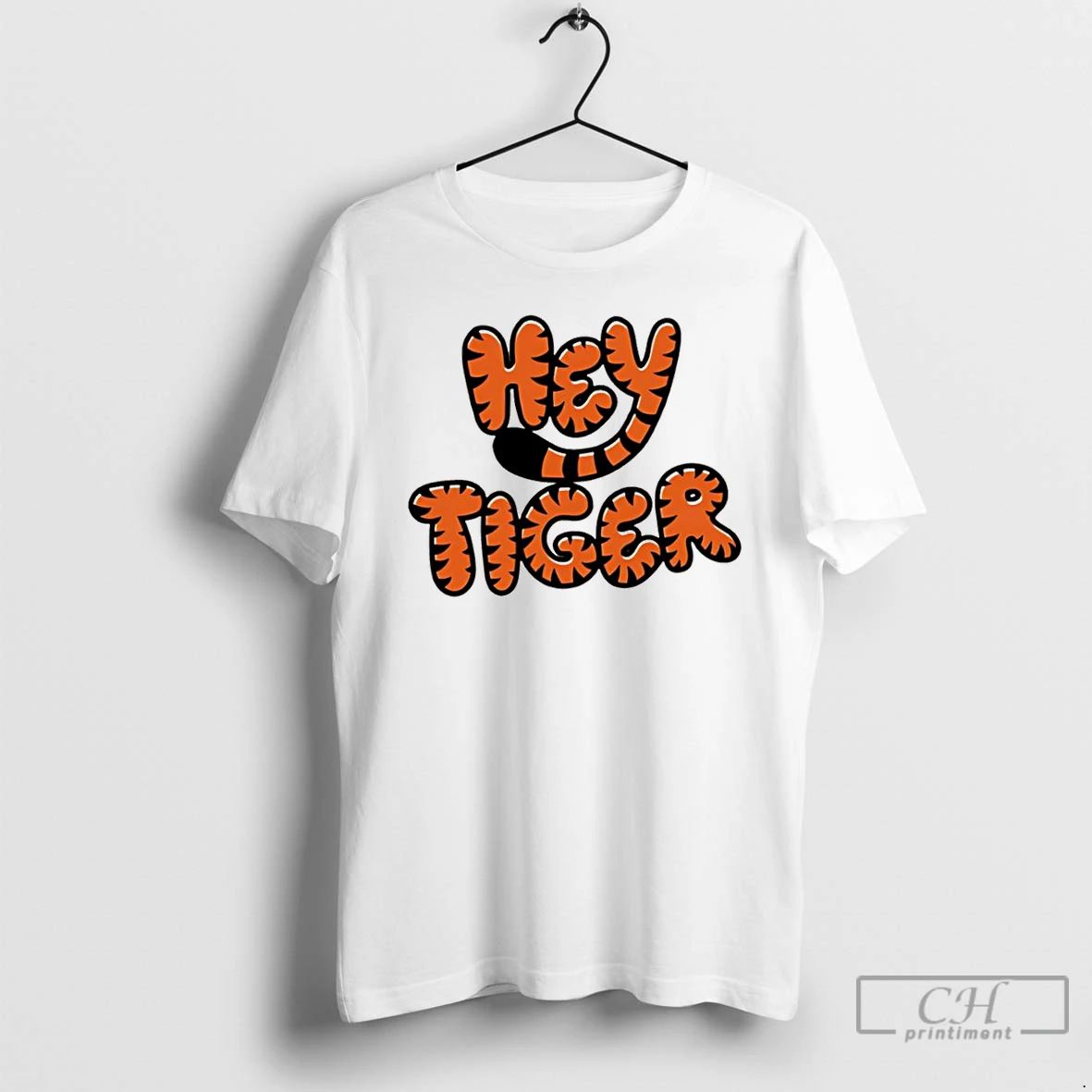 Classic Hey Tiger Bubble Letter T Shirts