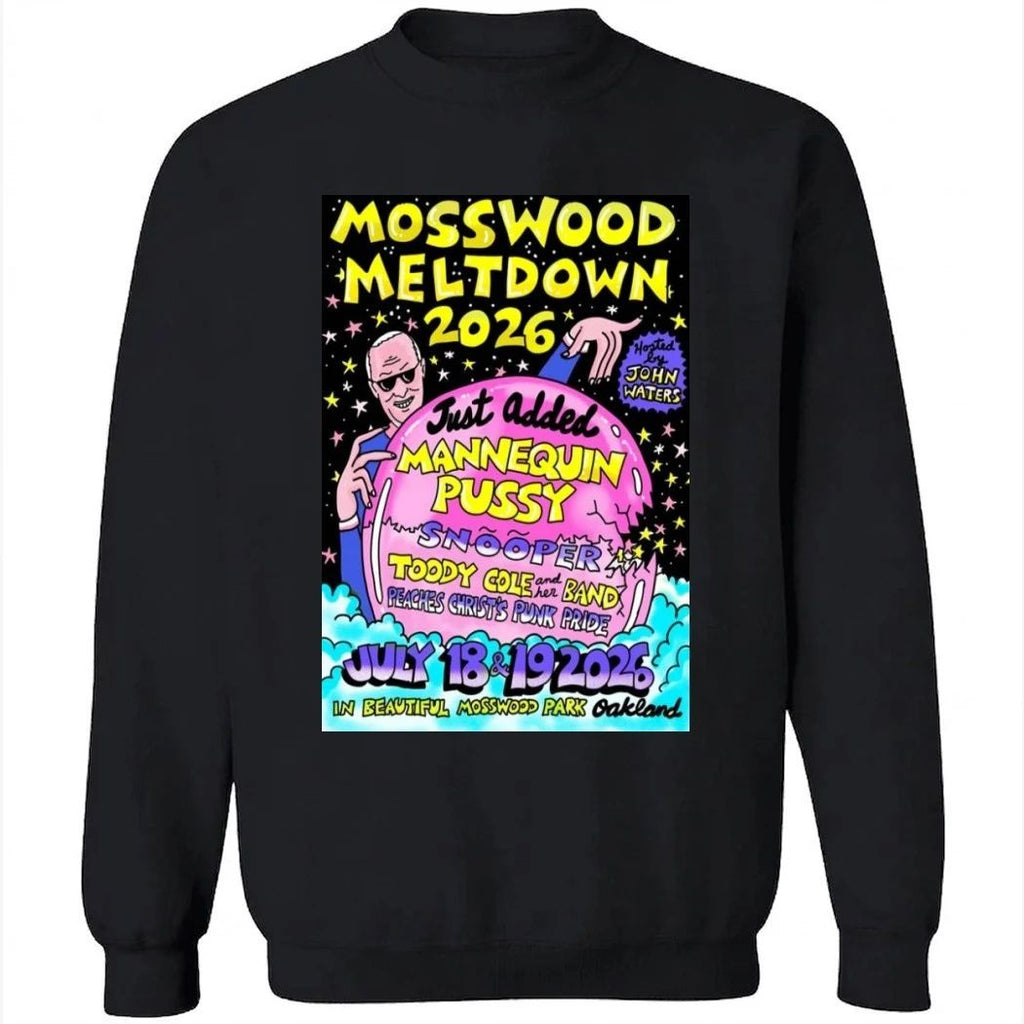 Mosswood Meltdown July 18-19 2026 in Mosswood Park, Oakland, CA Concert Poster Shirt