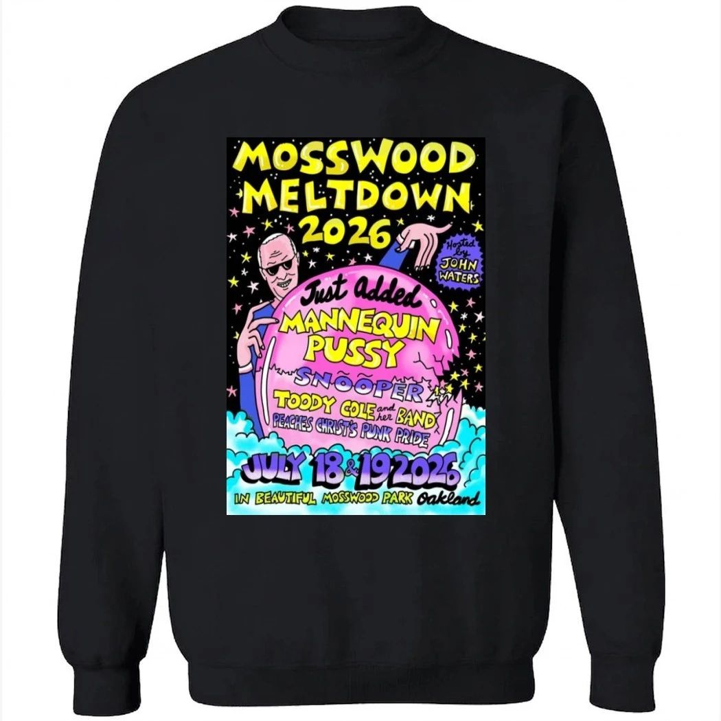 Mosswood Meltdown July 18-19 2026 in Mosswood Park, Oakland, CA Concert Poster Shirt