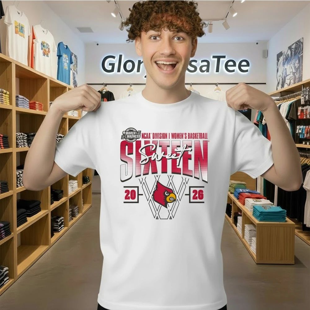 Louisville Cardinals Women’s 2026 NCAA Women’s Basketball Tournament March Madness Sweet 16 Shirt