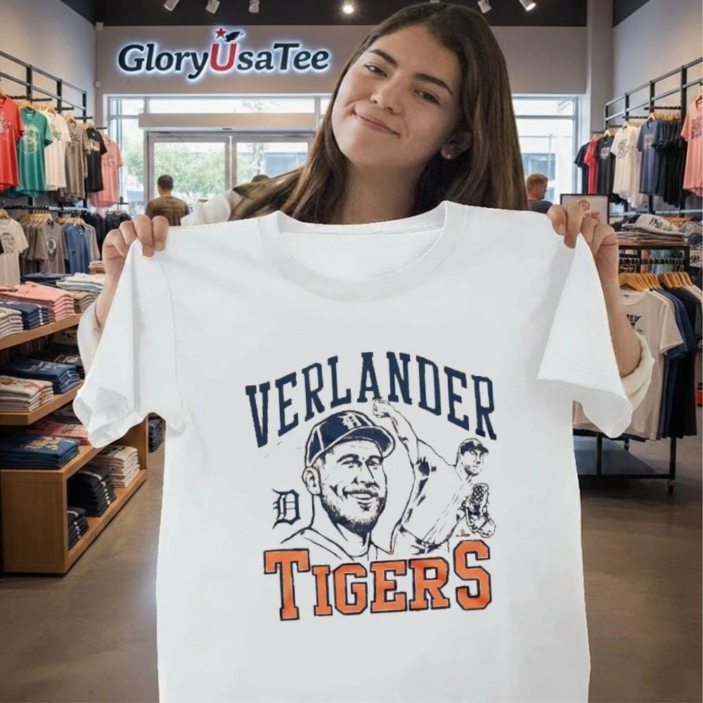 Tigers Justin Verlander Signature Portrait Shirt