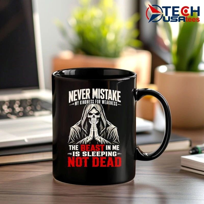Skeleton Never mistake my kindness for weakness the beast in me is sleeping not dead shirt