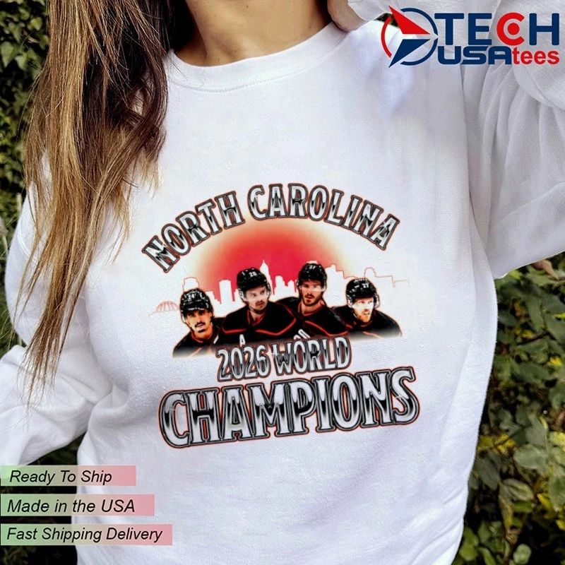 North Carolina Hurricanes 2026 World Champions skyline shirt