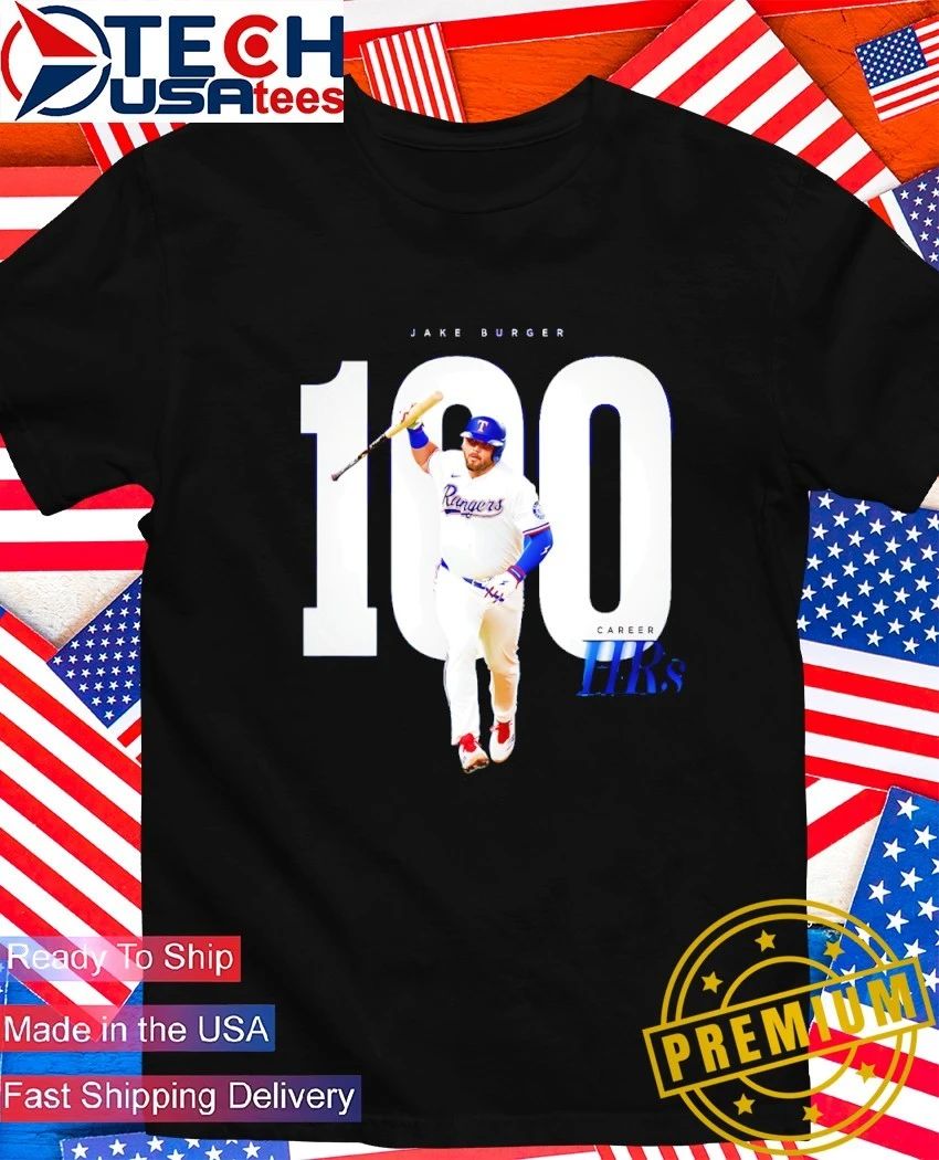 Jake Burger Texas Rangers 100 Career HRs shirt
