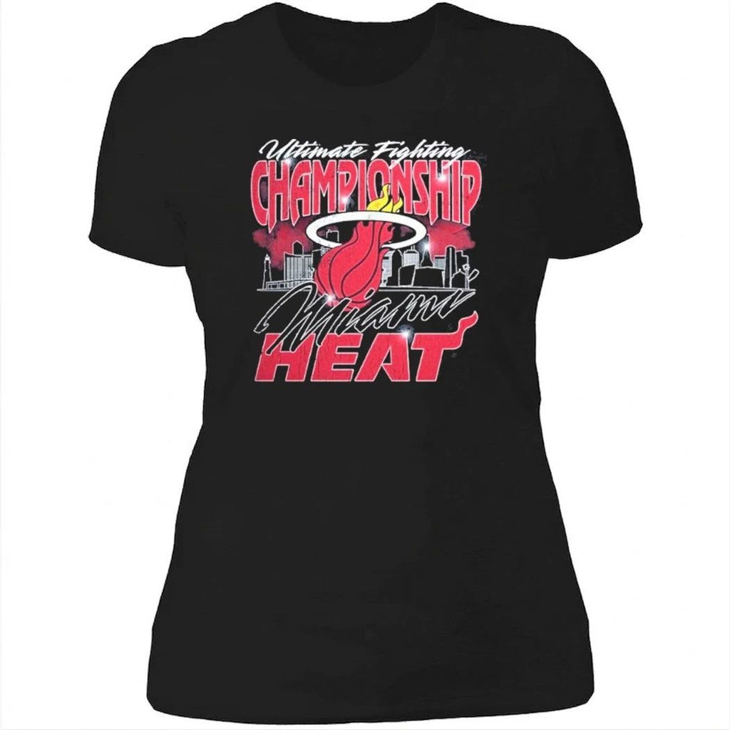 UFC X Miami Heat Exclusive Event Merch UFC 327 At Kaseya Center T-Shirt