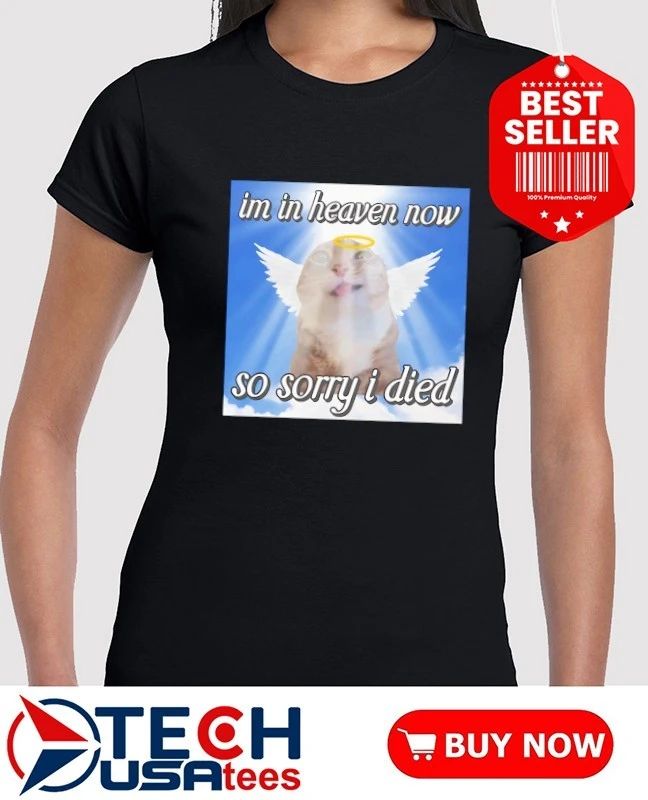 I’m in heaven now so sorry I died cat meme shirt