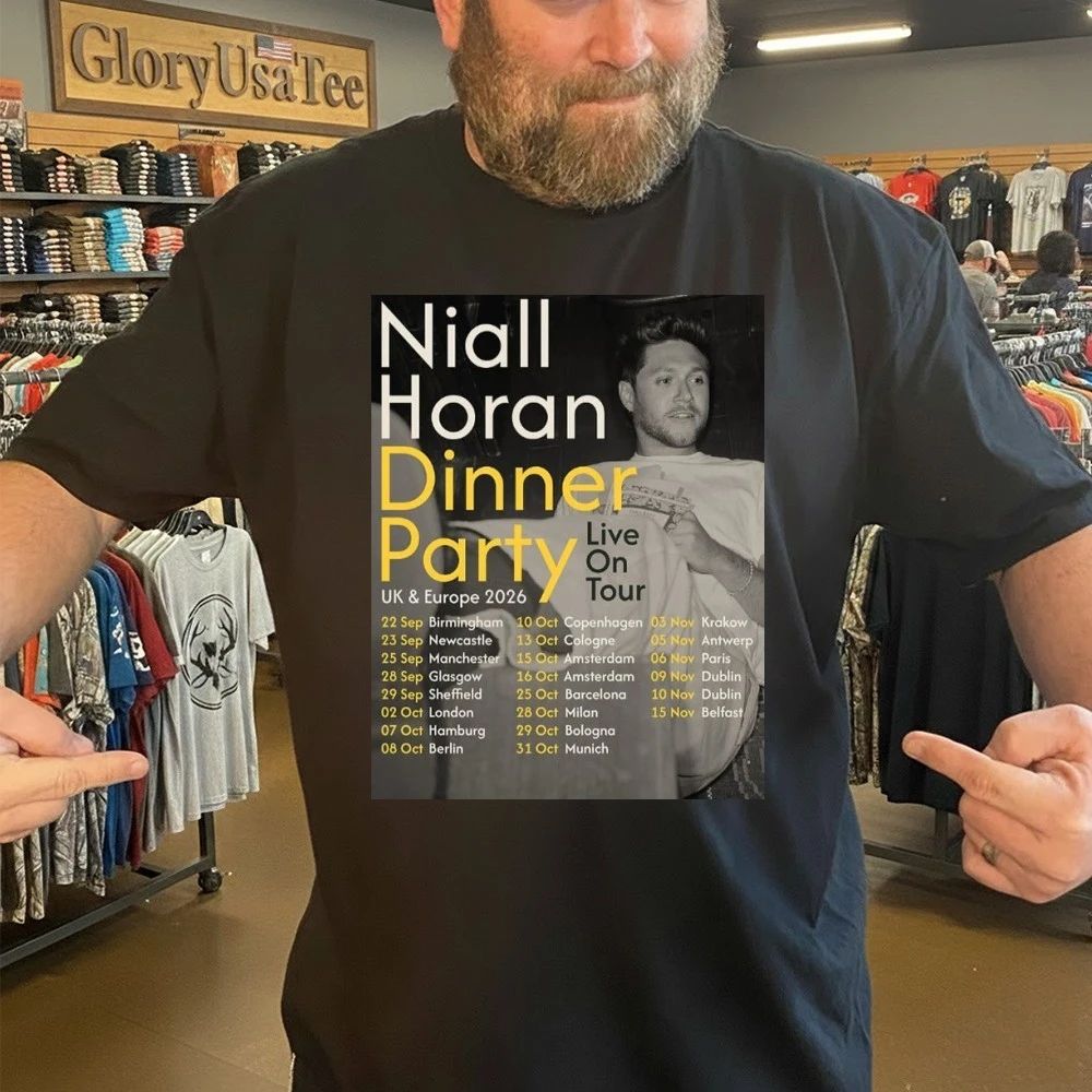 Niall Horan Dinner Party UK Europe 2026 Live On Tour Schedule Poster Shirt