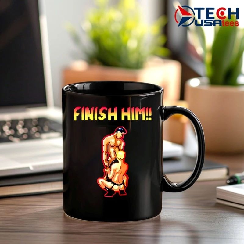 Finish Him Gay Game 8 Bit shirt