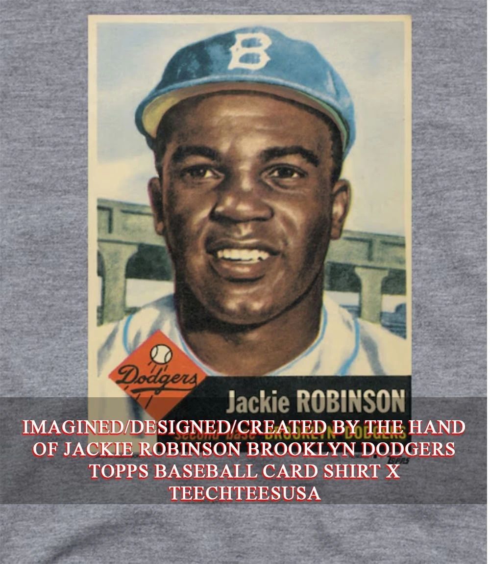 Jackie Robinson Brooklyn Dodgers Topps Baseball card T-shirt