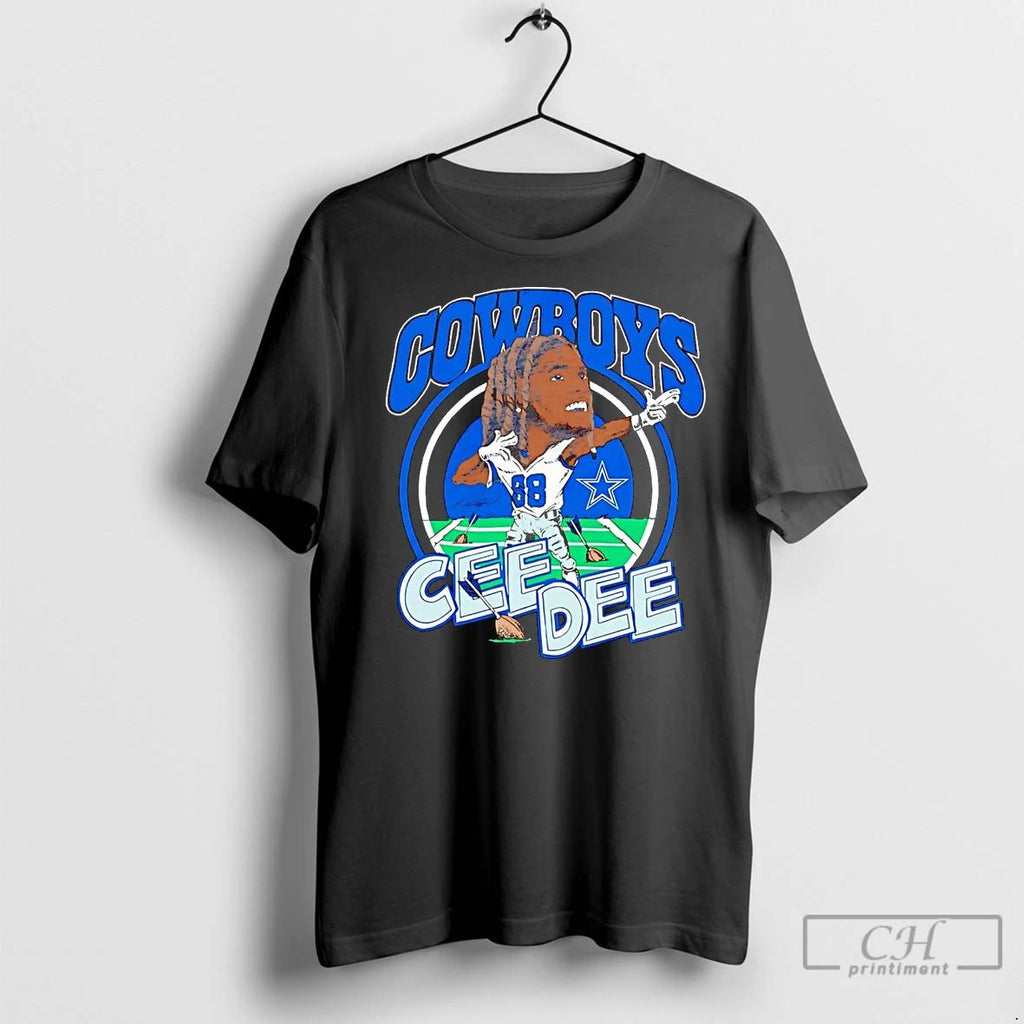Classic Ceedee Lamb Caricature Celebration Dallas Cowboys
