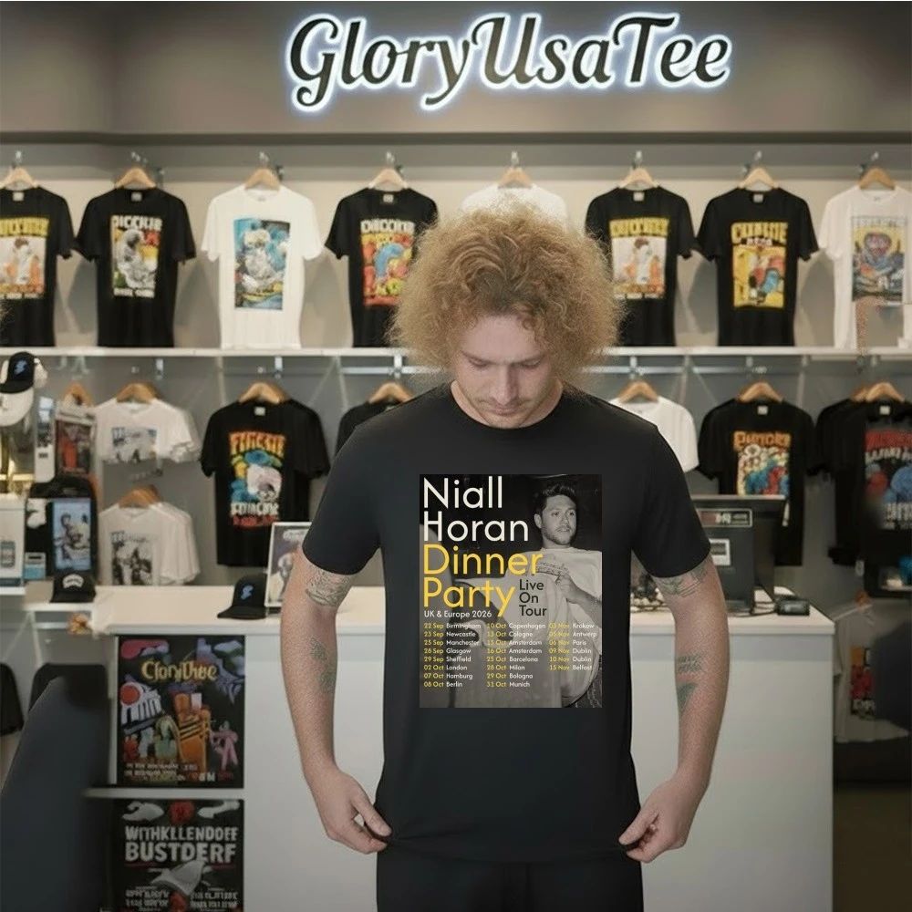 Niall Horan Dinner Party UK Europe 2026 Live On Tour Schedule Poster Shirt