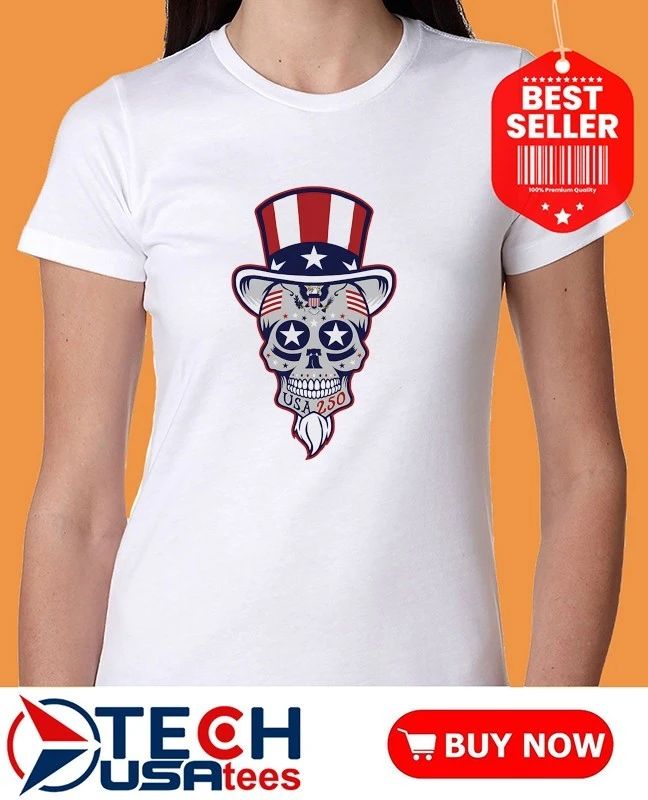 Uncle Sam Patriotic Dead Head Suger Skull shirt