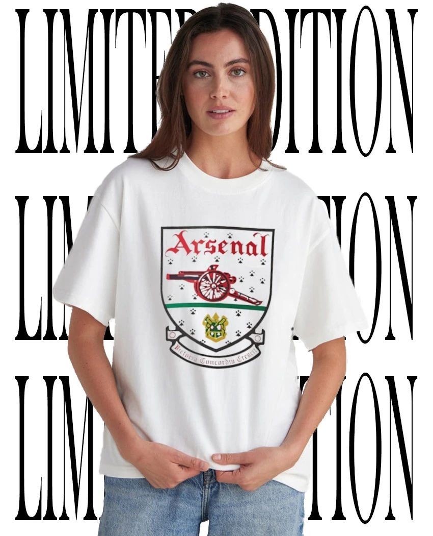 Arsenal Vintage Crest Shield Soccer Premier League logo shirt