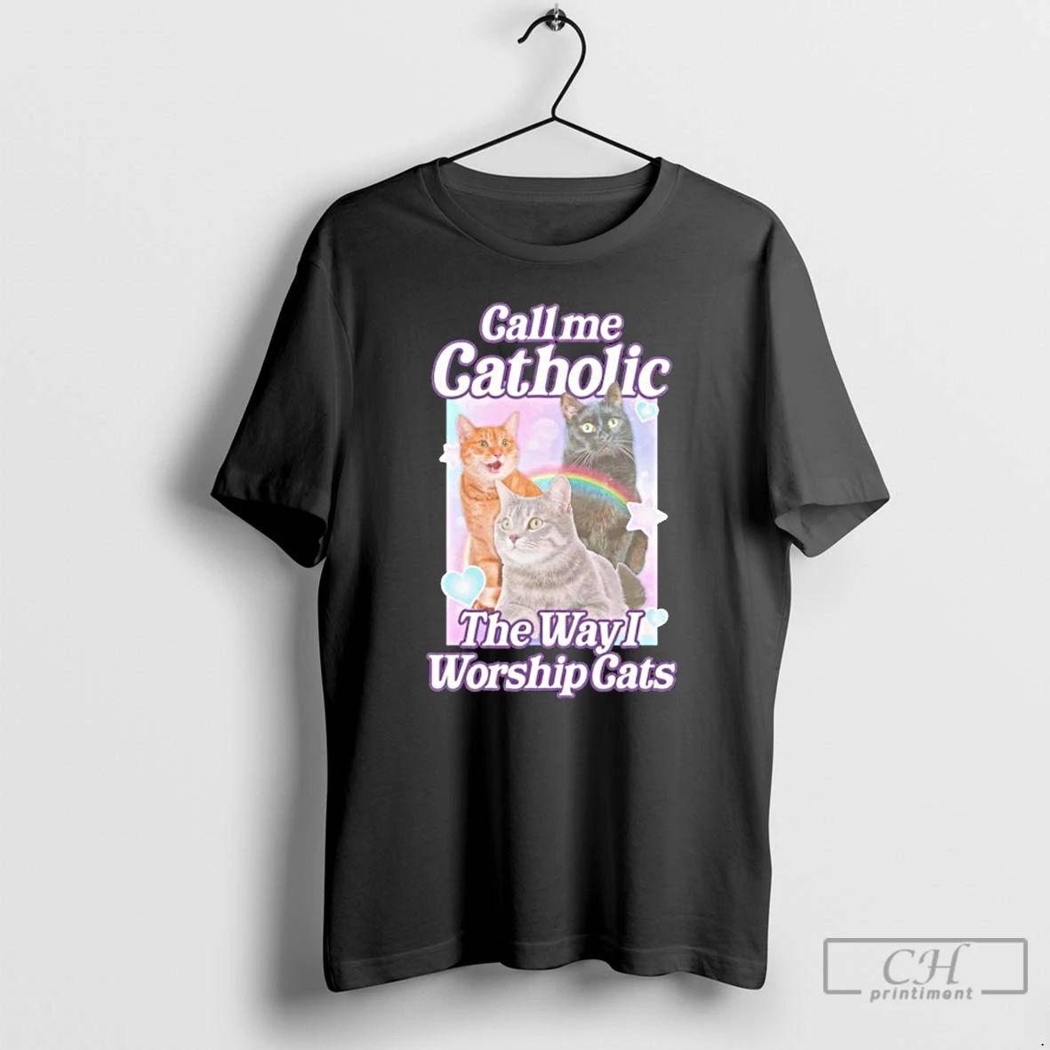Classic Call Me Catholic The Way I Worship Cats T Shirts
