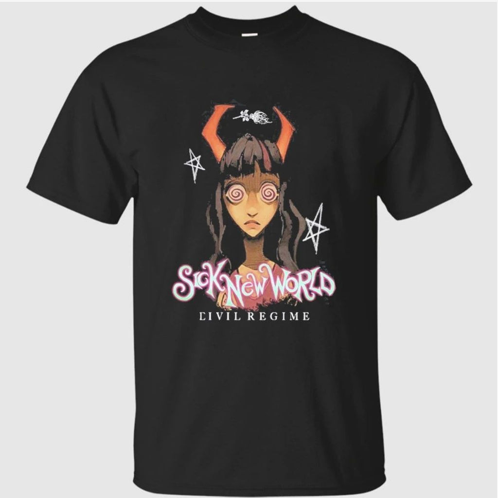 Sick New World 2026 Las Vegas Festival X Civil Regime Merch On April 25 2026 The Devil Girl Face T-Shirt